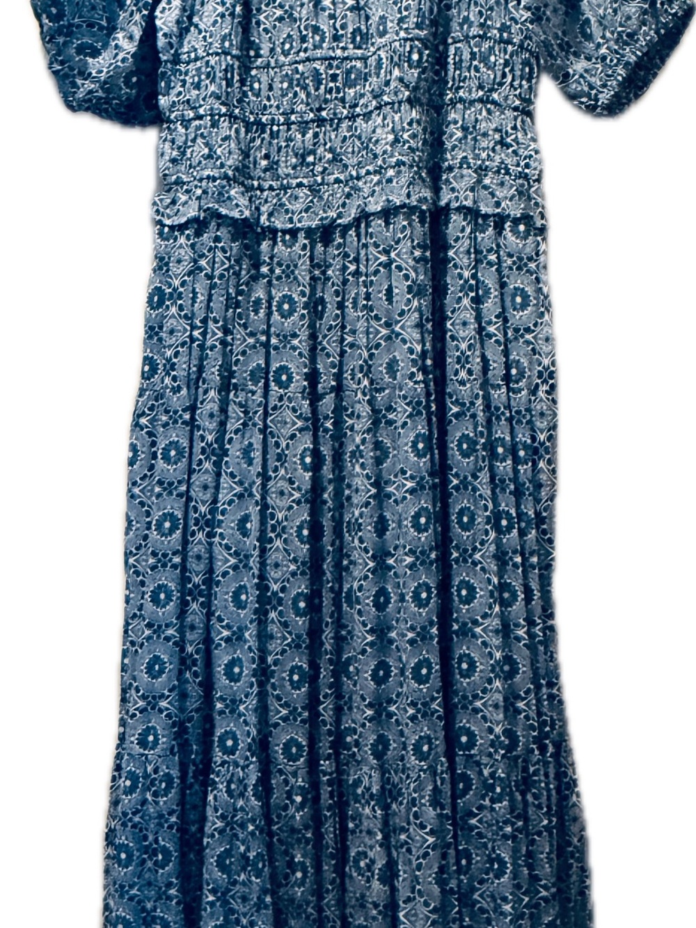 TUCKERNUCK ready for FALL Floral Smocked dress with yellow bottom border